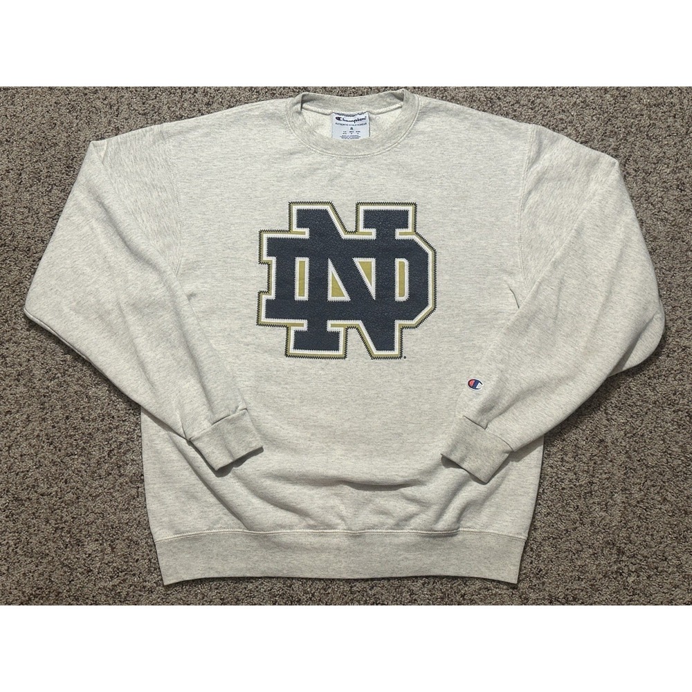Champion Notre Dame Fighting Irish Crewneck Sweatshirt Grey Mens M